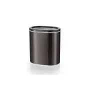 9L Oval Narrow Rubbish Bin Black Titanium Coloured Tungsten Steel Open Lid Trash Can for Kitchen, Office and Home