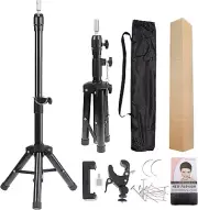 Wig Stand Tripod Mannequin Head Stand Metal Adjustable Heavy Duty