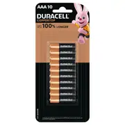 10 Pack Duracell Coppertop AAA 1.5V Alkaline Batteries
