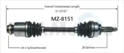 TrakMotive CV Axle Shaft Premium OEM Replacement MZ-8151