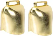TINEASUR Vintage Style Copper Bells Set 2pcs Mini Cowbells for Pet Collars Sports Games Home Decor