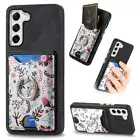 Ring Case Cover Leather For Samsung S24 S23 S22 Ultra S21 FE Card slot