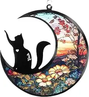 PLwelth Cat Memorial Suncatcher Cat Memorial Gifts for Loss of Cat Pet Sympathy Gifts for Cat Lovers Personalized Cat Ornaments for Windows in Loving Memory of Cat Passing Away Cat Remembrance Gifts