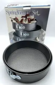 Non Stick Springform Pan 9.5" & 10 inch Heavy Tin SET of 2 NEW