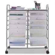 Honey Joy Storage+Organization 12-Drawer Plastic Rolling Storage Cart Organizer
