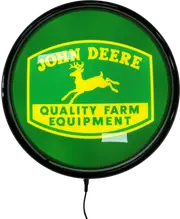 Green John Deere Tractor Mower Bar Lighting Wall Sign Light Button Black