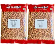 2 Packets x 1kg (2kg) Raw Peanuts Kernels shelled with Skin Premium Quality