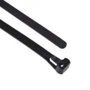 7.6mm Black Resealable Zip Cable Tie 300mm - Pack of 100