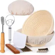 Sourdough Bread Proofing Banneton Basket Set 2-9 Inch Round Baskets for Baking