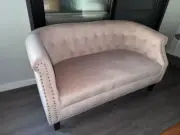Priceworth Judy Sofa - Pink MDF frame, Polyester Velvet fabric