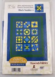 Hancock Fabrics Block Number 4 Diamond Patchwork Block of the Month Hancock Fab