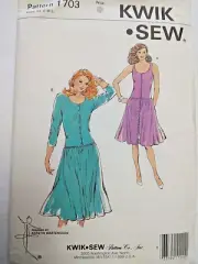 Dress Sleeveless Tank Top XS S M L Kwik Sew 1703 Sewing Pattern Knit Stretch UC