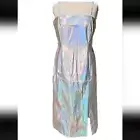 NWT Steven Madden Holographic Vegan Leather Midi Dress Size XL