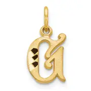 14K Yellow Gold Letter G Initial Charm