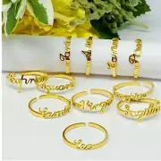 Libra Zodiac Scripted Stacking Layering Ring