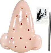 Pimple Popper Game Pimple Popper Toy with Ooze, Funny Nose Pimple Popping Toy with Refillable Pimple and Tweezers, Stress Relief Toy Set Squeeze Out Pimple
