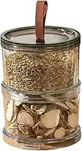 Seasoning Jars with Lids, Clear Seasoning Box, Transparent, Airtight Stackable Bottles, Space-Saving Organization, Kitchen Storage Container, Home Cabinet Counter Organizer, Family Use, 450ml