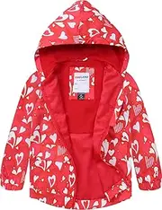 [COSLAND] Toddler Boys Girls Rain Jacket Waterproof Hooded Raincoat, 2-5T, Valentine's Day-b, 2 Years