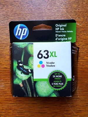 New HP 63XL Color Ink Cartridge Exp Dec/2021