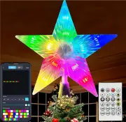 7" Christmas Tree Topper with Smart Remote&APP Control, 3D Star Design