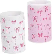 KICHOUSE 2pcs Bulletin Board Stickers: Bowknot Border Trim Decorative - for Back to School Classroom Office Girls Room Valentine’s Day Decoration