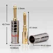 4Pcs/lot 2MM Gold-Plated Banana Plug Speaker Audio Wire Plug Braided Wire Plug