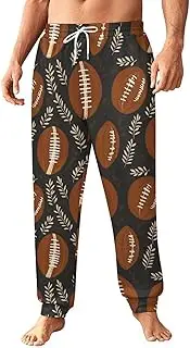[Generic] Men's Sweatpants, Football with Laurel Wreath Emblems-19, Polyester Joggers, Sweatpants Jogging Pants for Workout Running