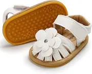 [KIDSUN] Infant Baby Girl Shoe Toddler Flats Sandal Closed Toe Premium Soft Rubber Sole Anti Slip Summer Crib First Walker Shoe