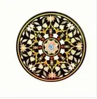2' black Marble Table Top dining coffee side inlay Pietra Dura antique Decor s83