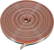 uxcell 1 Pcs 8 Pin Flat Rainbow Ribbon Cable 30 ft 1.27mm Pitch Breadboard Jumper Wires for Electronic Projects