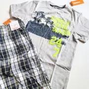 Gymboree 8 "Desert Explorer" Jungle Trail Tee Plaid Shorts Set NWT