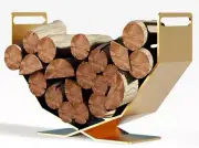 Firewood Rack,17.72 Inches Decorative Heavy Duty Firewood Storage Rack Wood H...