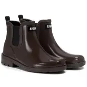 Aigle Carville II Ladies Rubber Boot Cacao Brown Noir Black Size 4 To 7.5