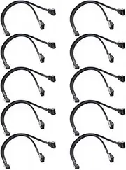 Mellisso 10X 1 to 2 Way Braided Cable Y Splitter 3/4 Pin PWM Male Connector Fan Computer PC Fan Extension Adapter Cable