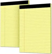 Legal Pads Note Pads 8.5 x 11 In, 2 Pack Yellow Legal Pads Lined Paper Notepads, Wide Ruled , 30 Sheets/ 60 Pages per Notepad, Micro Perforated Legal Pad 8.5 x 11 Writing Pad for Home Office School
