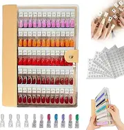 Magnetic Nail Swatches Book, 240 Nail Color Display Book, Magnet Blank Nail Organizer Storage. with Transparent Nails, Nail Art Salon Design Display Booklet for Manicurist (Brown,240pcs)