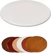 AGAILL Dining Table Rotating Tray Wooden Lazy Susan Turntable 24in 28in 32in Rotatable Serving Plate for Home Kitchen, with Silent Bearing Base, Protect Countertop(White,90cm/36")