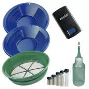 JP4BLU 1/2" Large Gold Classifier Screen & Gold Pan Panning Kit