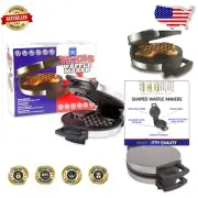Compact Texas Waffle Maker with Extra Large Grids - Easy to Use & Clean