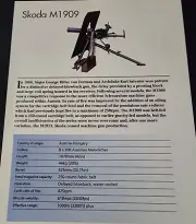 Skoda M1909 Machine Gun Picture Out of Print Spec Sheet Display Art