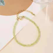 Dainty Peridot Bracelet - Minimalist Green Gemstone Jewelry Healing Reiki Gifts