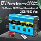 2000W 4000W Power Inverter Pure Sine Wave 12V to 240V 4USB 3AC- Remote Control