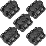 5 Pack Black Multi Cable Connector Insulated Multi Tap Connector 3 Wire Port ...