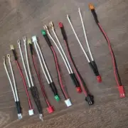 12V LED Emitting Diodes Pack of 50 with Wires for Diverse Applications