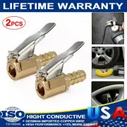 2x Air Chuck Open Flow Straight Lock-On with Clip for Tire Inflator Car Tool