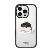 iPhone 16 Pro Impact Case Book cat by Moonaries illo