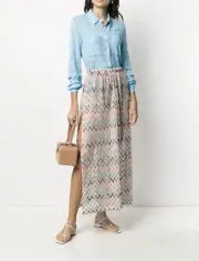 NWT Authentic Missoni Mare Wide -Leg Chevron Coverup Zig-zag Pants SZ 40 IT $830