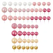 56 PCS Ball Cake Picks Ball Shaped Cake Topper Pearl Balls Cupcake Cake9589
