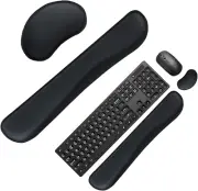 Keyboard Wrist Rest and Mouse Wrist Pad, Ergonomic Design Wrist Rest Set, Sui...