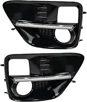 1 Pair Car LED DRL Daytime Running Light Compatible For Subaru WRX STI 2015-2017 Turning Signal Style Relay Fog Bezel cover(White and Yellow)